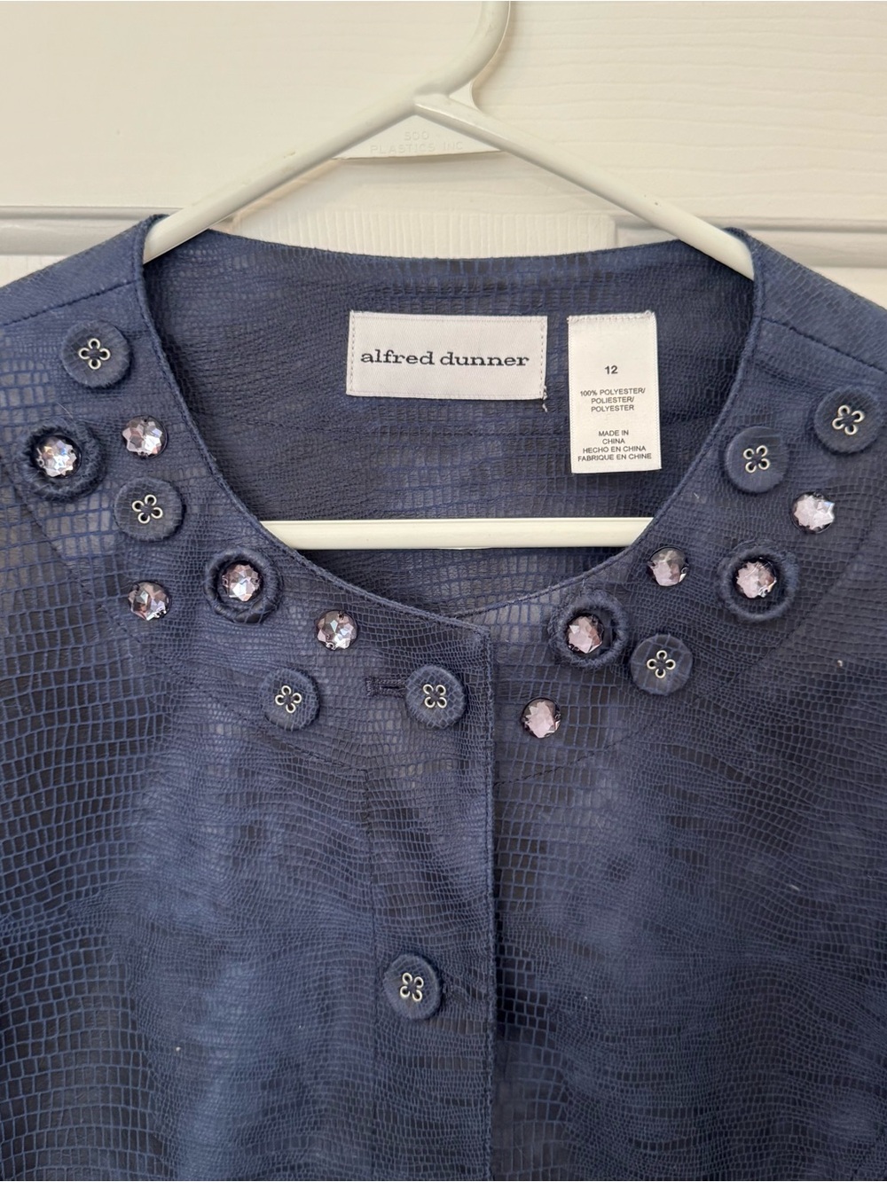 Alfred Dunner Navy Embellished Jacket - Picture 3 of 6